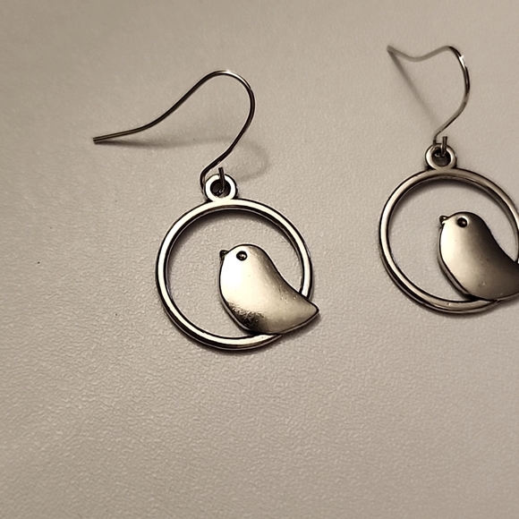 Bird Earrings Double side charm Zinc Alloy EB - Picture 2 of 3